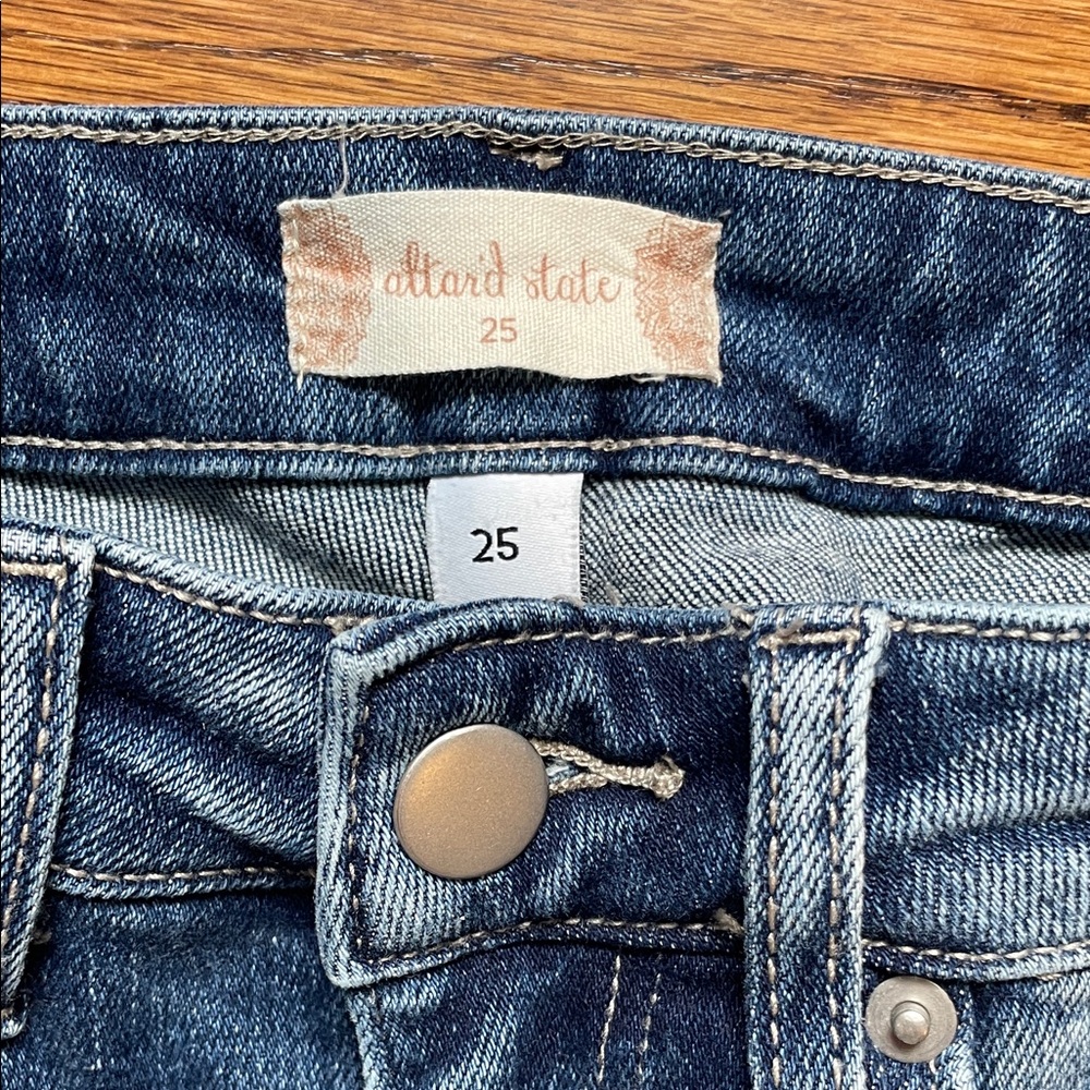 Altar'd State Distressed Blue Flare Jeans - Picture 2 of 6